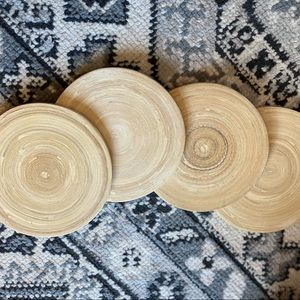 Set of 4 Faux Wood Coasters